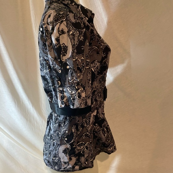 ❗️ Vintage❗️80s Peplum Blouse with Belt - Picture 3 of 5